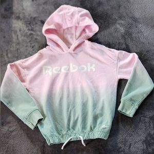 Reebok Girls Ombre Fleece Hoodie- Pink/Green